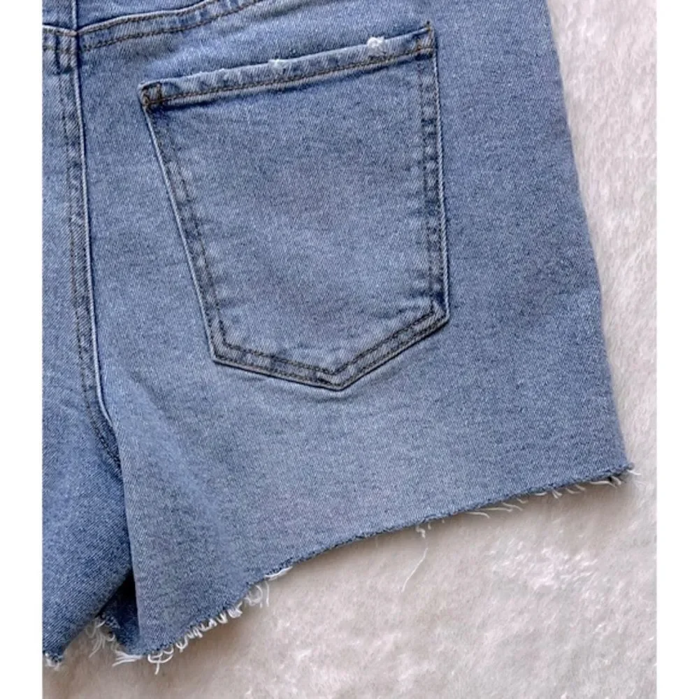 NWT Unpublished Emma High Waist Mom Fit Cutoff Denim Shorts, Size 27